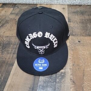 NEW Chicago Bulls Ultra Game NBA Snapback Hat Black Adjustable‎ Baseball Cap